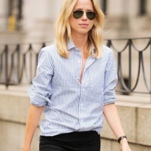 🔴 J. Crew Perfect Shirt Classic Stripe Top